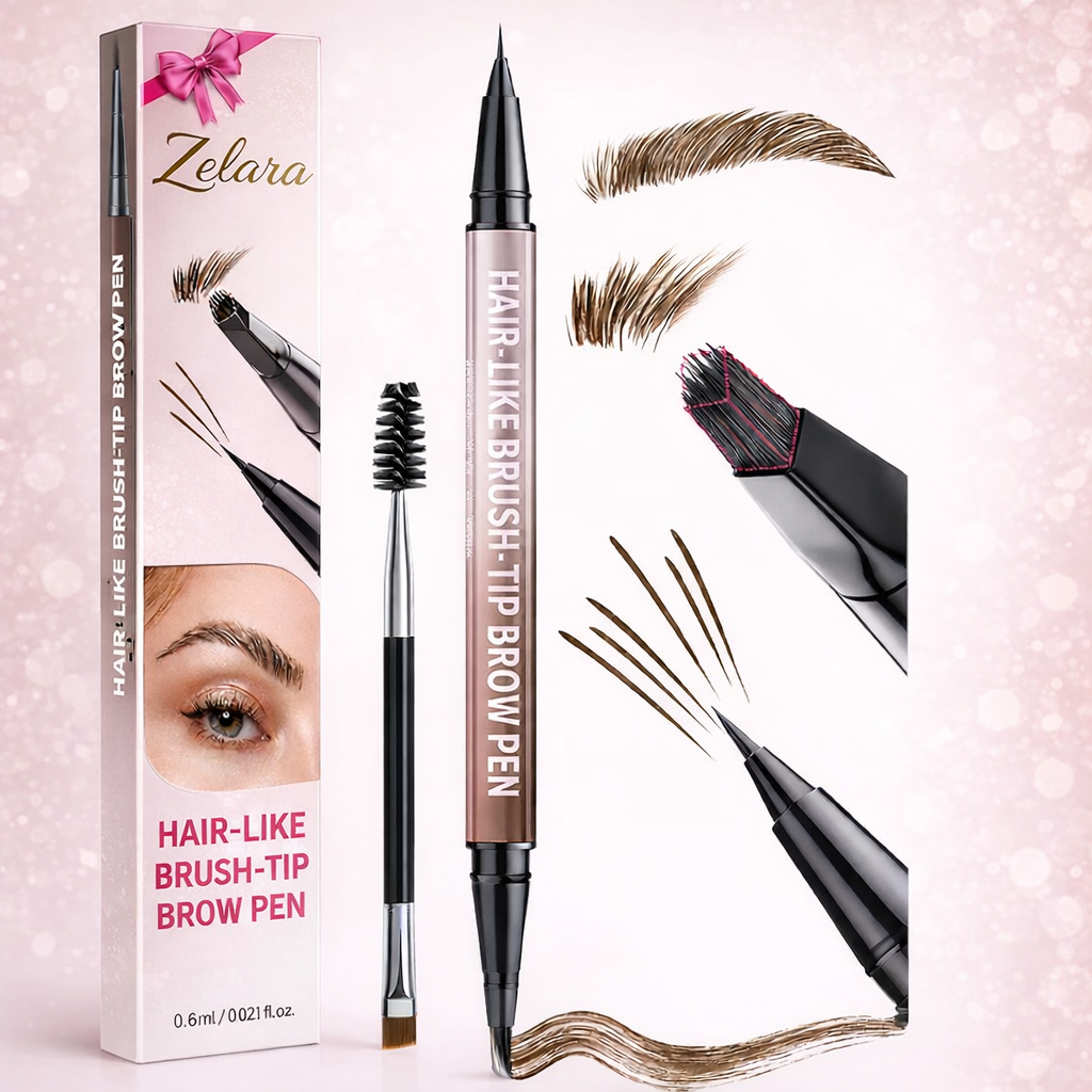 Zelara™ Waterproof Dual Brow Pencil – Smudge-Proof