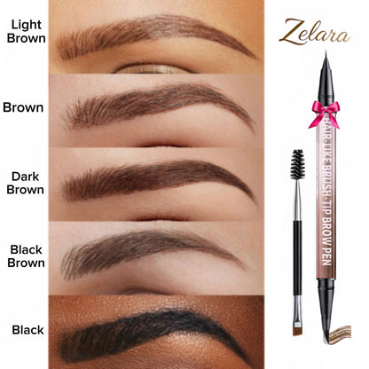 Zelara™ Waterproof Dual Brow Pencil – Smudge-Proof