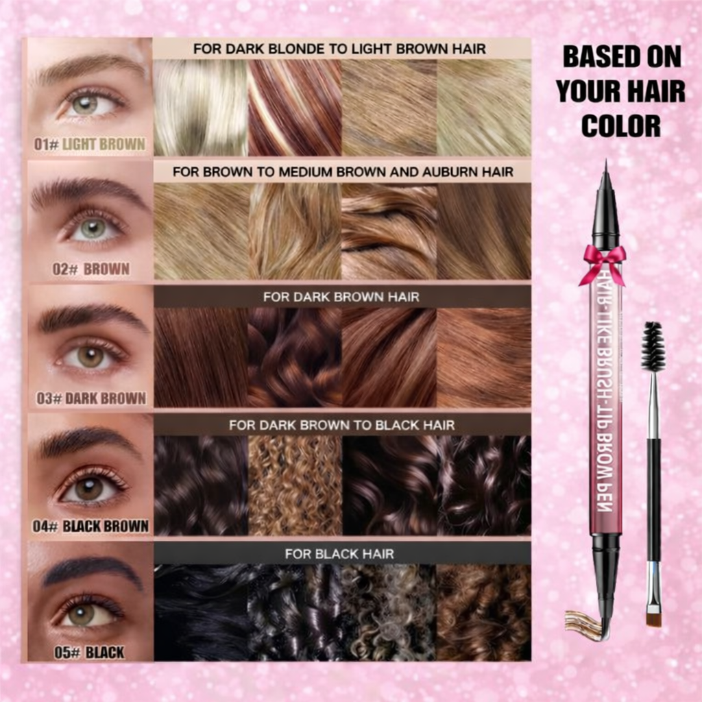 Zelara™ Waterproof Dual Brow Pencil – Smudge-Proof
